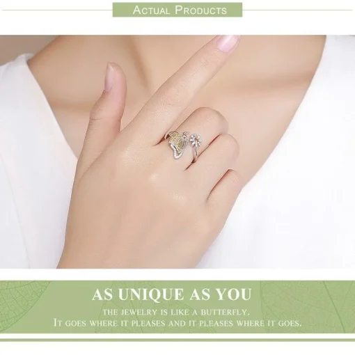Butterfly Jewelry in Platinum Plated Sterling Silver, Yellow