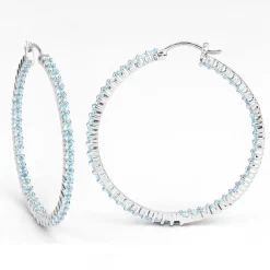 Gemstone Hoop Earrings: Peridot,Amethyst or Blue Topaz in 925 Sterling Silver
