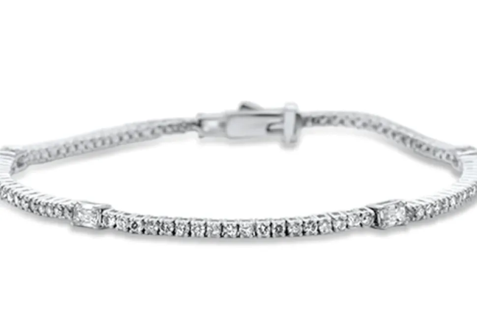 Genuine Diamond and Gemstone Tennis Bracelet-Sapphire, Emerald, Ruby