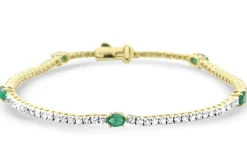 Genuine Diamond and Gemstone Tennis Bracelet-Sapphire, Emerald, Ruby