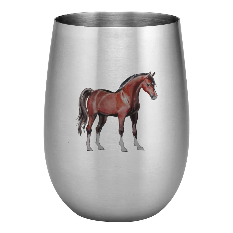 Horse 20 oz. Full Color Printed SS Wine Glass