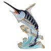 Marlin Bejeweled Pewter Hand Painted Jewelry Trinket Box-Gorgeous!