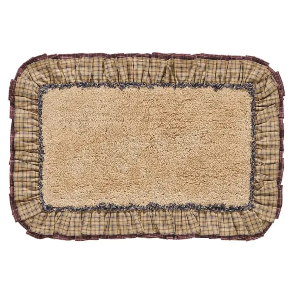 Millsboro Ruffled Country Bathmats Khaki & Navy