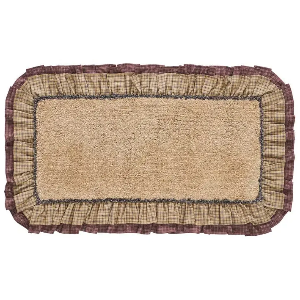 Millsboro Ruffled Country Bathmats Khaki & Navy