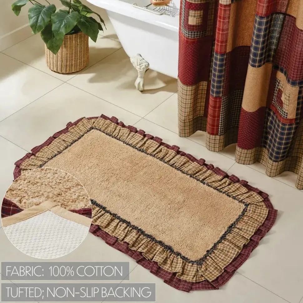 Millsboro Ruffled Country Bathmats Khaki & Navy