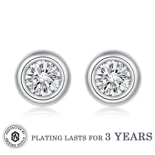 Moissanite 1ct Colored GRA Bezel Set Jewelry 925 Sterling Silver Lasting Beauty Plating