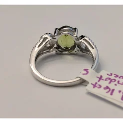 Peridot And Topaz in Platinum Plated Sterling Silver, Gorgeous Ring! Size 6.5
