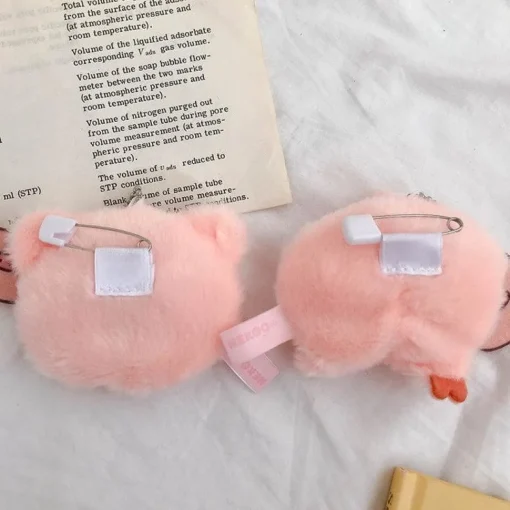 Plush Pig Butt and Face Key Chains Purse Decorations Pin