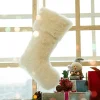 Plush with Snowflake Christmas Stocking Polyester Holiday Decor Imported