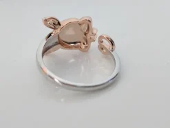 Rose Gold Plated Sterling Silver Piggy Ring and Post Earrings