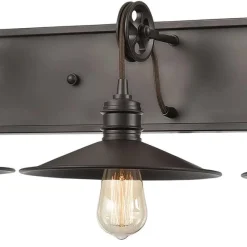 Spindle Wheel 3-Lght Vnty Lght Oil Rubbed Bz