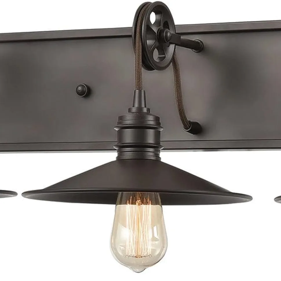 Spindle Wheel 3-Lght Vnty Lght Oil Rubbed Bz