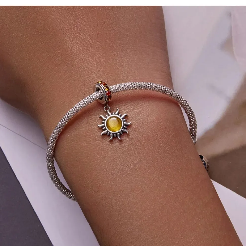 Sunshine Sterling Silver Charm Pandora Style Bracelets