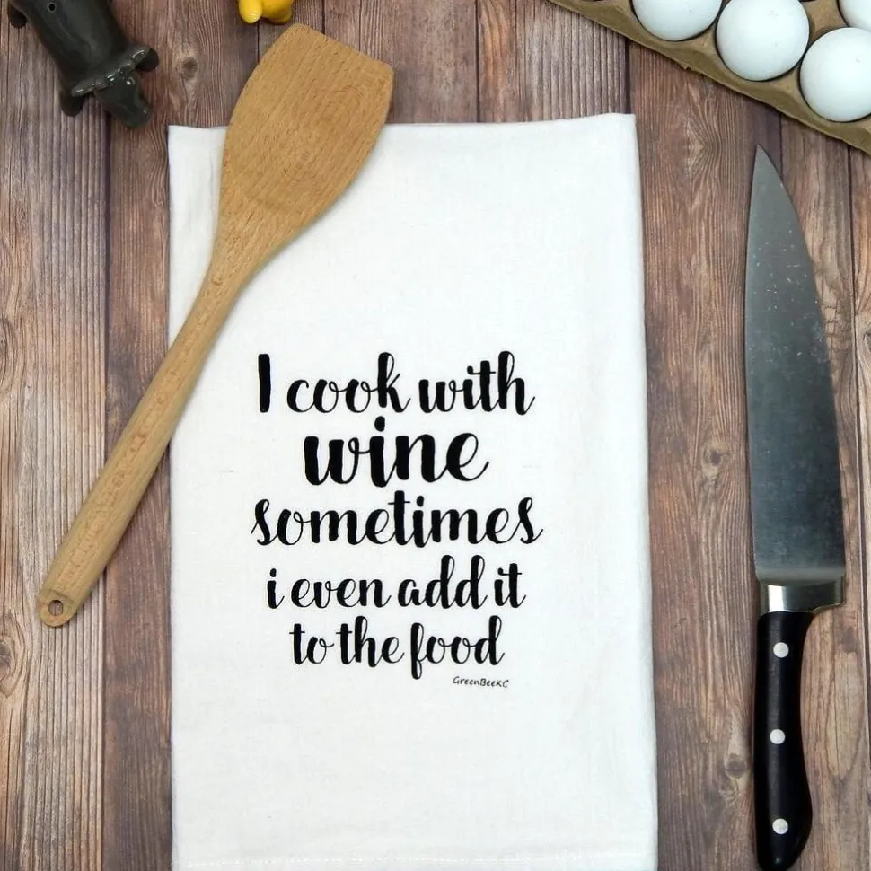 Tea Towels, Made in the USA Kitchen Towels: Fun with Wine and more!