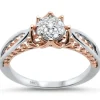 Two-Tone 14K Engagement/Promise Ring .21ctw Genuine Diamonds