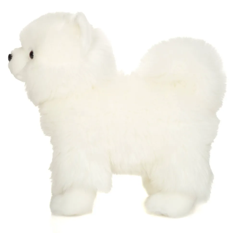 White Spitz Plush Puppy, Standing 35 cm - stuffed toy by Teddy Hermann