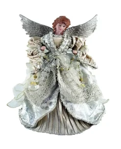 16" Gilded Angel Tree Topper Hand painted Hand crafted