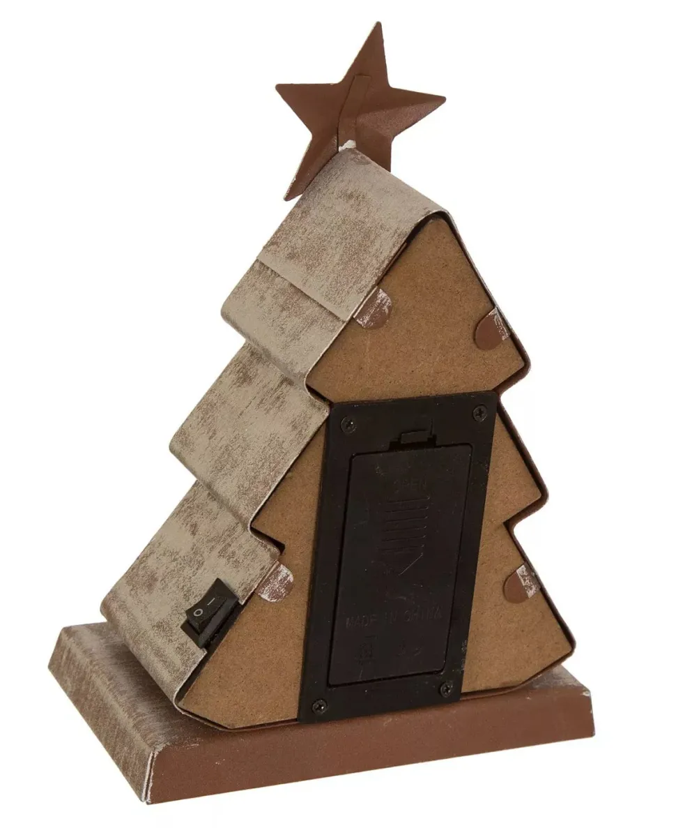 7.50" H Marquee LED Wooden Christmas Tree Stocking Holder