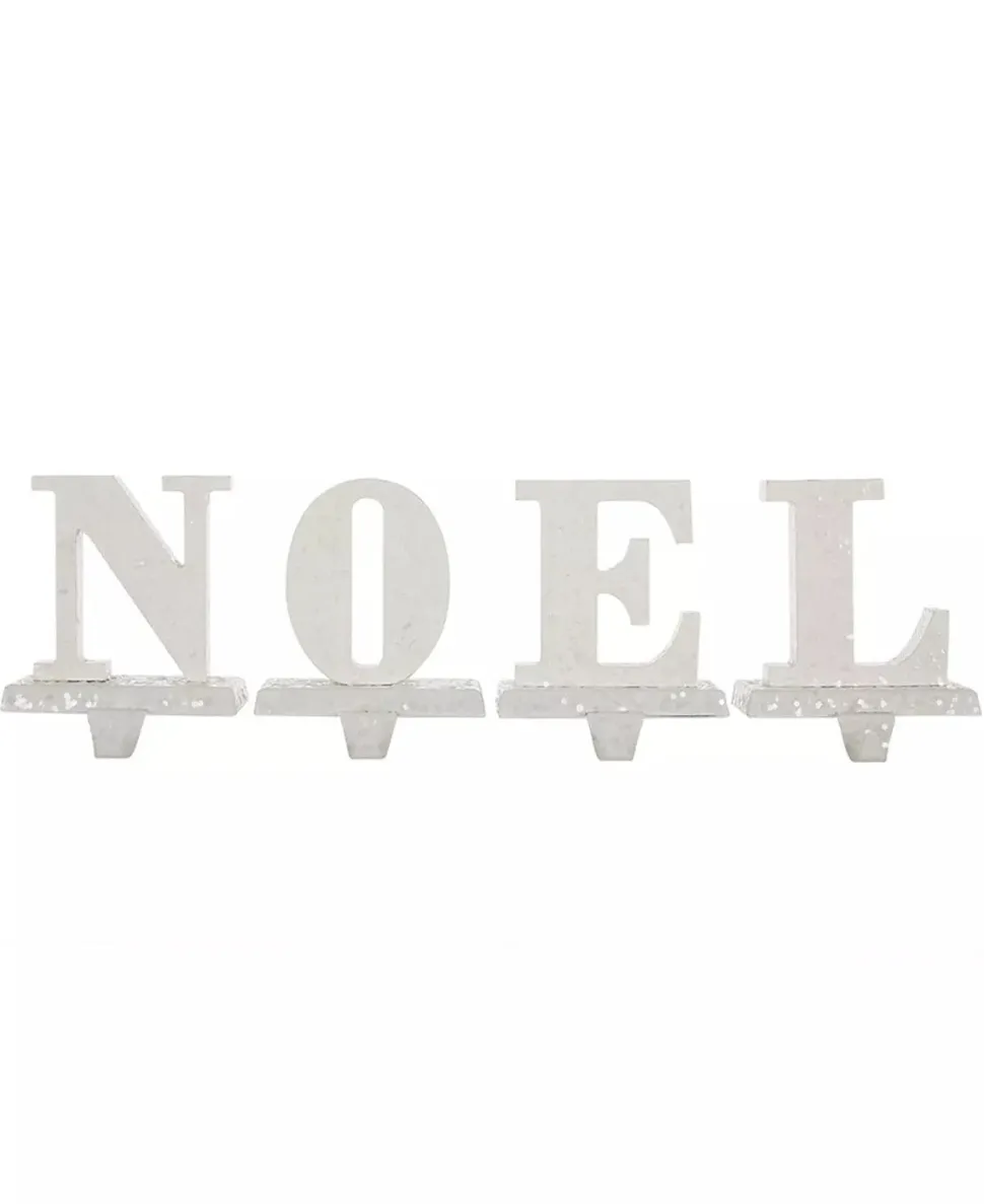 5.91" H Noel Stocking Traditional style Metal Holder 4pcs Set Imported