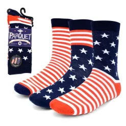 3 Pr Pack Men's American Flag Novelty Socks*