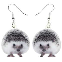 Acrylic Animal Earrings Raccoon Gator Skunk Hedgehog Jaguar