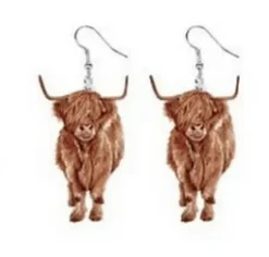 Acrylic Cow Earrings-Realistic Holstein and Highland