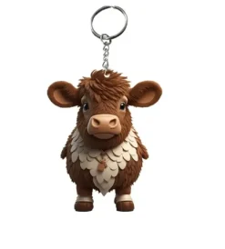 Acrylic Cow Highland Cow Keychains