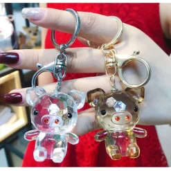 Acrylic Pink Pig Keychains