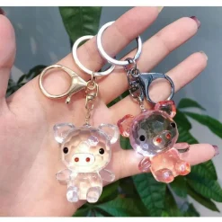 Acrylic Pink Pig Keychains