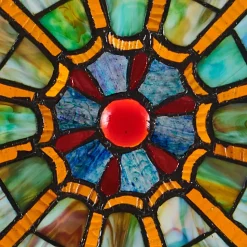 Adeline Blue Webbed Heart Stained Glass Window Panel 22"H