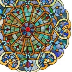 Adeline Blue Webbed Heart Stained Glass Window Panel 22