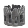 African Circle of Elephants Soapstone Sculpture, 3 to 3.5-inch - Dark Stone *