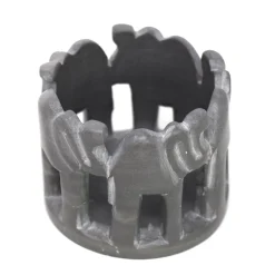 African Circle of Elephants Soapstone Sculpture, 3 to 3.5-inch - Dark Stone *