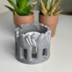 African Circle of Elephants Soapstone Sculpture, 3 to 3.5-inch - Dark Stone *