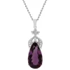 Amethyst and .57ct Diamond Pendant in 14K White Gold