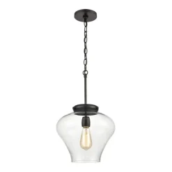 Amore 12'' Wide 1-Light Glass Pendant Ceiling Light Fixture
