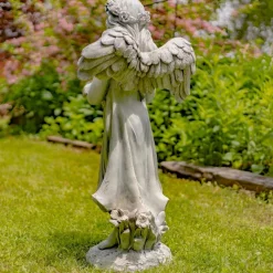 Angel Holding Cat Statue, 39