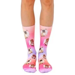 Angel Puppies All Over Puppy Picture Women's Crew Socks *