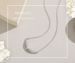 Angel Wings Bar Necklace Sterling Silver Dainty