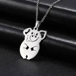 Animal Necklaces Stainless Steel- Pig, Koala, Doggy, Cat, Owl Gold or Silver Tone