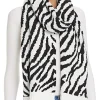 Aqua Zebra Knit Scarf NWT