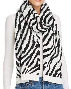 Aqua Zebra Knit Scarf NWT