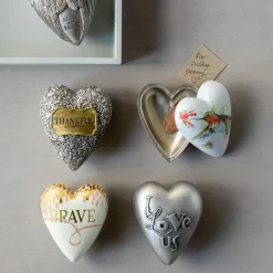 Art Heart Keepers Trinket Boxes-Hummingbird, Sunflower, Love, Faith