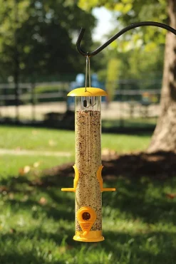 Ashman Sturdy Tube Bird Feeders-Set of 2, Green, Red or Yellow