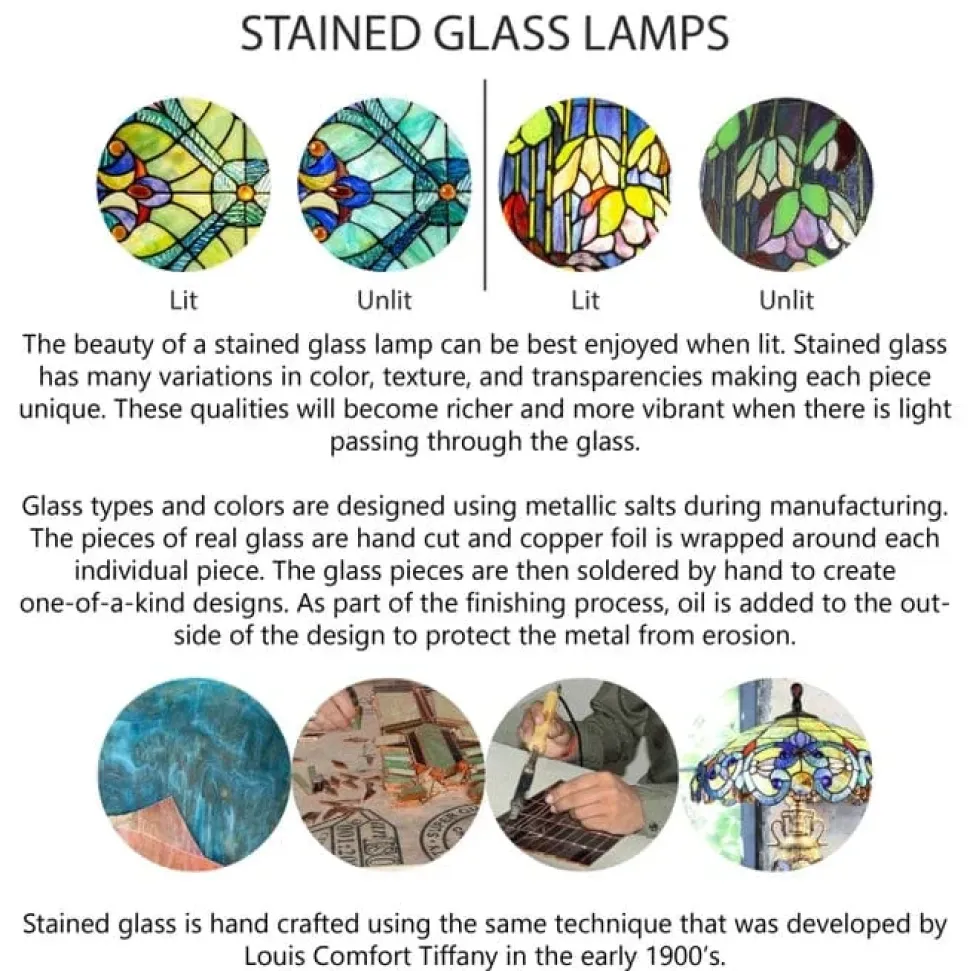 Azura Brilliant Blue Tiffany Style Shade Pendant 3 Bulb Light-Stunning!