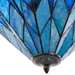 Azura Brilliant Blue Tiffany Style Shade Pendant 3 Bulb Light-Stunning!