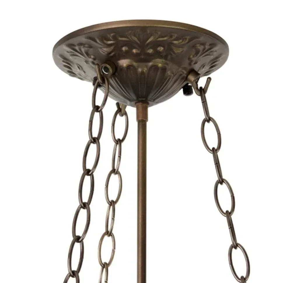 Azura Brilliant Blue Tiffany Style Shade Pendant 3 Bulb Light-Stunning!