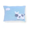 Baby Blue Cow Pillow Handmade Knit Mini Pillow