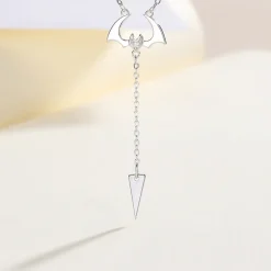 Bat Necklace-Cute flying Bat in Sterling Silver Adorns Your Neck