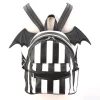 Bat Wing Striped Mini Backpack Adorable Goth Style